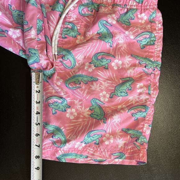Valor Collective Swim Trunks Shorts Mens Medium Pink Alligator Drawstring Beach - Picture 8 of 8